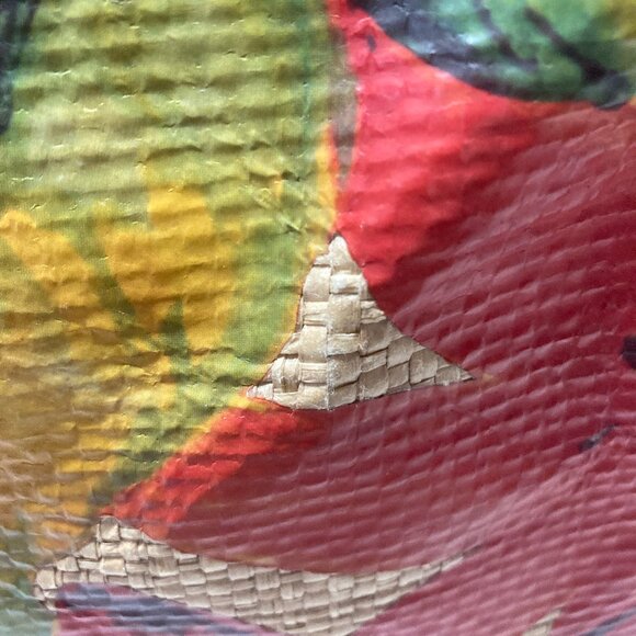 NWOT FINAL PRICE Patricia Nash Ozieri Leather & Raffia Tropical dreams Satchel - Picture 3 of 9